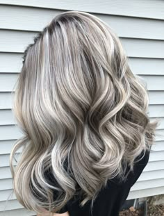 Blondish Grey Hair, Dark Blonde Hair With Platinum Highlights, Ash Blonde With Lowlights Fall, Ash Gray Blonde Hair, Ash Lowlights On Blonde Hair, Ashy Blonde With Lowlights, Blending Grey Hair With Blonde, Hair Color To Blend With Gray Hair, Cool Blonde Highlights With Lowlights