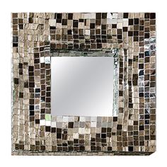 a mirror that is made out of tiles