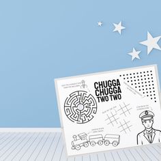 a card with the chicago two - two logo on it and three stars in the background