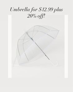 Clear umbrella for $12.99 plus 20% off! http://liketk.it/39BFP @liketoknow.it @liketoknow.it.home @liketoknow.it.family #liketkit #StayHomeWithLTK #LTKsalealert #LTKhome #hm #umbrella #clearumbrella #springfashion Spring fashion Hm Affordable fashion Clear umbrella Umbrella Clear Umbrella, 20 % Off, Affordable Fashion, Spring Fashion, Umbrella