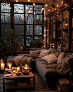 a living room filled with lots of furniture and candles