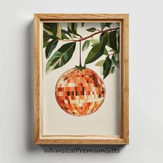 Add a splash of fun and funk to your space with this Orange Disco Ball Art Print! Combining the iconic disco ball with a fresh citrus twist, this printable wall art is perfect for brightening up your bar cart, kitchen, or any room in need of a playful vibe. Ideal as a unique home decor gift for her, this preppy and funky food art is a delightful blend of retro and modern. Perfect for fans of citrus fruit decor and those who love a bold, statement piece! What You'll Receive: A PDF File to access Orange Disco Ball, Disco Ball Art, Funky Food, Preppy Prints, Art Disco, Orange Mirror, Vintage Disco, Art Mirror, Mid Century Modern Wall Art