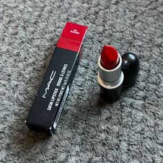 Mac Cosmetics Satin Lipstick - 811 M.A.C Red Brand New, Never Used, 100% Authentic Mac Makeup Lipstick, Mac Red Lipsticks, Mac Beauty, Maquillaje Aesthetic, Mac Satin Lipstick, Jalabia Styles, Mac Beauty Products, Mac Lipstick Shades, Mac Cosmetics Lipstick