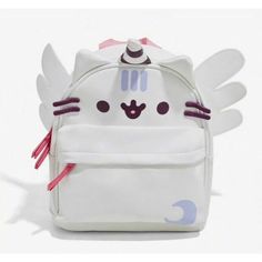 Pegusus Pusheen Backpack. Let Your Backpack Take Flight! Wear The Majesty That Is A Pusheen Super Pusheenicorn Mini Backpack And Live Your Best Life. Front Zip Pocket, Adjustable Purple Straps, Pink Carry Strap And, Yes, 3d Wings! Condition Is New With Tags Large Capacity Kawaii White Shoulder Bag, White Large Capacity Kawaii Shoulder Bag, Large Capacity White Kawaii Shoulder Bag, White Kawaii Satchel Bag, White Kawaii Large Capacity Bag, Kawaii Large Capacity White Bag, Large Capacity Kawaii White Bag, Large Capacity White Kawaii Bag, Harajuku Style White Backpack For Travel