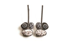 Pebble Earrings #320 by David Forlano and Steve Ford (Gold & Silver Earrings) Polymer Clay Designs, Earwigs, Contemporary Handmade Jewelry, Clay Designs, Handmade Jewelry Earrings, Glass Furniture, Artful Home, Clay Design, Oxidized Sterling Silver