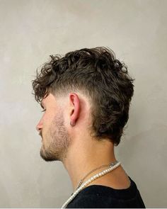 High Taper Fade Mullet, Shorthair Haircut Men, Men Curly Short Hair, Mens Curly Haircut Mid Length Mullet, Mens Faux Hawk Fade, Curly Hair Men Haircut Mullet, Mini Mullet Men, Mullet Men Curly, Short Curly Mullet Mens