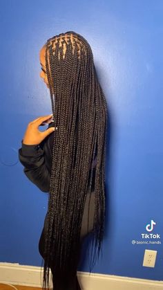 Extra Small Box Braids Long, Xs Knotless Braids Long, Extra Small Knotless Box Braids Long, Small Box Braids Long Black Women, Not Less Braids, Long Individual Braids, Long Small Box Braids