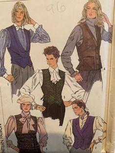 an old fashion sewing pattern for women's vests