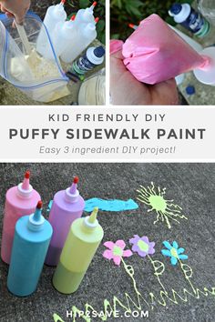 kid friendly diy puffy sidewalk paint is an easy and fun project for kids