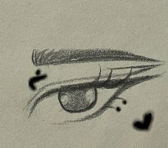 a drawing of an eye with long eyelashes