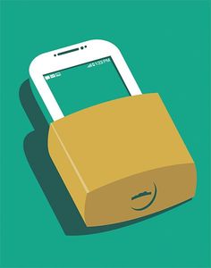 an illustration of a smart phone in a padlock