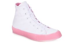 Converse Womens WMNS Chuck Taylor All Star Hi 'White Cherry Blossom' White/Cherry Blossom 560645C Converse Womens, White Cherry Blossom, White Cherries, Converse Chuck Taylor All Star, Womens Converse, Chuck Taylor All Star, Converse Chuck, Chucks Converse, Chuck Taylor