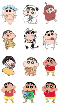 an image of cartoon characters with different expressions