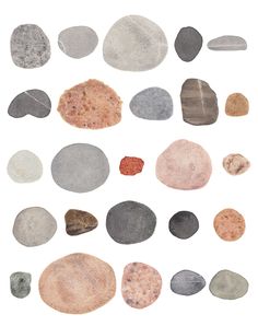 various rocks arranged in different colors and sizes