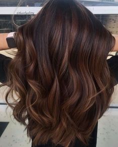 Two-Tone Dark Chocolate Hair Color Brown Autumn Hair, Brown Hair 2024 Trends, Hair For Deep Autumn, Work Appropriate Hair Color, Hair Colour For Curly Hair, Dark Chocolate Hair Color, Dark Chocolate Hair, Honey Highlights, Beige Hair