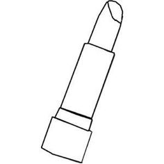 a black and white drawing of a lipstick