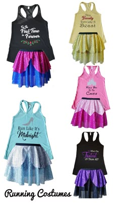 Run Disney costume ideas. Disney Princess Marathon Costume, Disney Group Costumes, Disney Marathon Costumes, Disney Running Outfits, Princess Running Costume