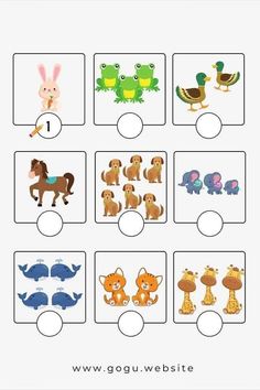 an animal themed worksheet for kids to practice counting and matching the number one