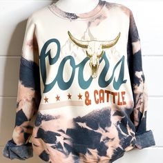 Made On Unisex Crewneck Sweatshirt Made To Order Sublimation Please Allow 1 Week For Processing These Are Hand Bleached At Home No 2 Shirts Will Look Exact Bleached Crewneck, Best Hoodies, Vendor Events, Mama Sweatshirt, Fall Style, Rodeo, No. 2, Sweater Hoodie