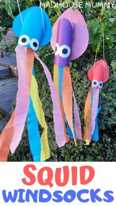 Ocean Crafts For Kids, Wind Socks, Ocean Theme Crafts, Ocean Animal Crafts, Scuba Vbs, Ocean Theme Preschool, Under The Sea Crafts, Summer Camp Crafts, Ocean Kids