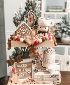 a christmas tree made out of cookies and other items