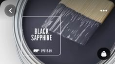 a paint can with the words black sapphire on it and an image of a brush