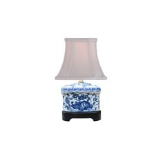 EE Lamps Blue & White Porcelain Oval Jar Mini Lamp Blue And White Lamps, Rectangle Lamp Shade, Blue And White Roses, Asian Lamps, Square Lamp Shades, Silk Lampshade, Small Lamps, Blue Table Lamp, Blue White Porcelain