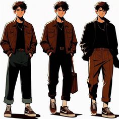 Anime Inspo Outfits Men, Alt Men Style, 1980s Male Fashion, Male Fashion Outfits, Outfit Reference Male, Clothes Reference Male, Anime Outfits Men, Male Clothes Drawing, Alt Fashion Men