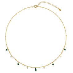 PRICES MAY VARY. ✦This gold station necklaces features 9 stunning stations set with square clear and simulated emerald CZ stones in prong settings, which are interspersed at intervals along a satellite chain and highlighted by a water drop simulated emerald stone. These stationed CZ stones dance and twinkle in the light as they move, creating a vibrantly dynamic look, great to be gorgeous worn alone or layer with other jewelry pieces to achieve a more sophisticated look ✦Quality Material: Built Necklace For Women Gold, Gold Necklace For Women, Dainty Gold Necklace, Gold Necklace Women, Station Necklace, Emerald Stone, Water Drop, Jewelry For Women, Cz Stone