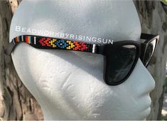 Native American Beaded Multi Color Sunglasses Beaded Sunglasses Native Americans, Beaded Sunglasses, Pouch Drawstring, Color Sunglasses, Native Style, Style Sunglasses, Native American Beading, Drawstring Pouch, Leather Pouch