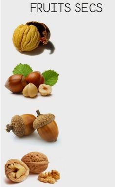 nuts are arranged in the shape of a pyramid on a white background with text overlay