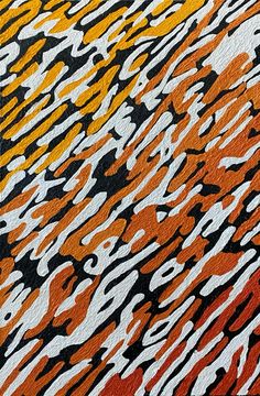 an orange, yellow and black abstract pattern