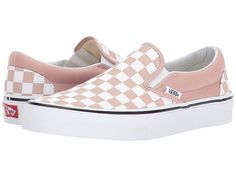 Vans Classic Slip-Ontm Skate Shoes (Checkerboard) Mahogany Rose/True White School Shoes Ideas, Vans Clothes, Leather Vans, Slip On Vans, Slipon Shoes, Leather Boat Shoes, Birthday Wish, Footwear Design Women