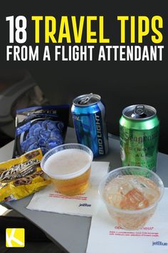 a table topped with drinks and snacks on top of it