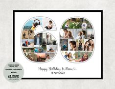 60 birthday photo collage gift | 60th birthday gift for her | 60 birthday gift for him Birthday Gift For Him, Birthday Gift Ideas, 60th Birthday