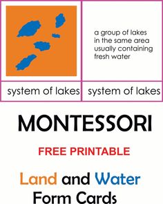 the montessori printable land and water form cards