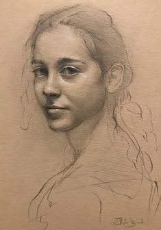 a pencil drawing of a woman's face