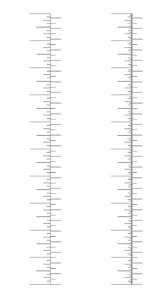 a black and white photo of a growth chart with numbers on each side, including the number