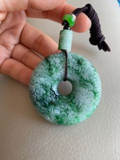 🌈 Antique Style Jadeite Jade Green Donut Pendant, 53.9mm 🌷 Untreated Natural Jadeite/ Grade A Jade 🌷 Certified : YES 🌷 Jade from Myanmar/ Burma 🌷 Dimensions : 53.9 x 13mm 🌷 Color : Green 🌷 Free shipping from Hong Kong with tracking number provided 🌷 Take approximately 7-21 days to arrive worldwide ❤️ In Chinese Culture: Young people wear jade pendant will have a prosperous life, attracts good luck and friendship Old people wear jade pendant will have a healthy life & longevity as wel Carved Round Jade Jewelry, Round Carved Jade Jewelry, Carved Green Round Jewelry, Green Carved Round Jewelry, Green Donut, Carving Jewelry, Donut Pendant, Lavender Green, Light Copper