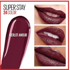 Maybelline Super Stay 24, 2-Step Liquid Lipstick Makeup, Long Lasting Highly Pigmented Color With Moisturizing Balm, Merlot Armour, Red, 1 Count 24 Hour Liquid Lipstick: Merlot Armour Long Lasting Liquid Lipstick, Won’t Cake, Dry, Or Flake. It Delivers The Highly Pigmented Color Of A Lipstick, Glides On Like A Gloss And Moisturizes Like A Balm For All Day Red Lip Color 2 Step Application: Super Stay Liquid Lipstick, Featuring Micro Flex Technology, Swipes On Effortlessly With The Precision Tip A Fall Lipstick Colors, Dark Red Lipstick, Lipstick Dark Red, Fall Lipstick, Red Lip Color, Maybelline Makeup, Maybelline Super Stay, 2 Step, Red Lip