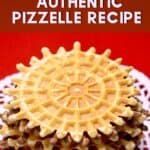 the cover of an authentic pizza recipe is shown in red and white with black dots on it