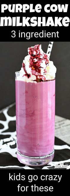 purple cow milkshake recipe with 3 ingredients