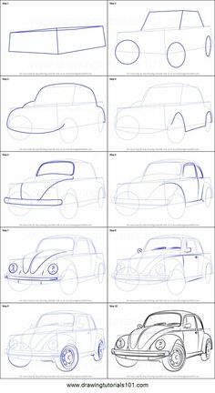 how to draw cars from the perspective of each car in this drawing lesson, you can see