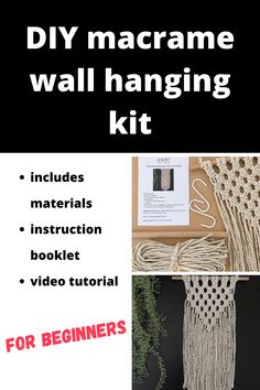 the macrame wall hanging kit includes materials instruction booklet and video instructions for beginners