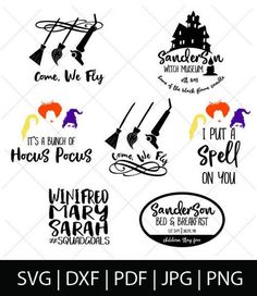 halloween svg bundle with witches and pumpkins