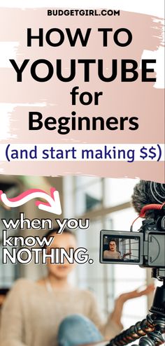 a man sitting in front of a camera with the words how to youtubee for beginners