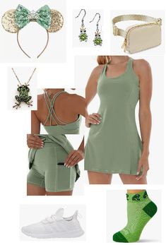 Athletic Dress Disney Outfit, Dcp Outfits, Disneybound Outfits Casual, Tiana Disneybound, Disney Outfits Women Summer, Princess Disneybound, Disney Workout, Bestie Trip, Disney Princess Inspired Outfits