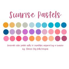 the front cover of sunrise pastels, featuring different colors and shapes on white paper