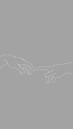 two hands reaching for each other over a gray background