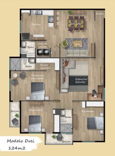 the floor plan for a two bedroom apartment with an attached kitchen and living room area